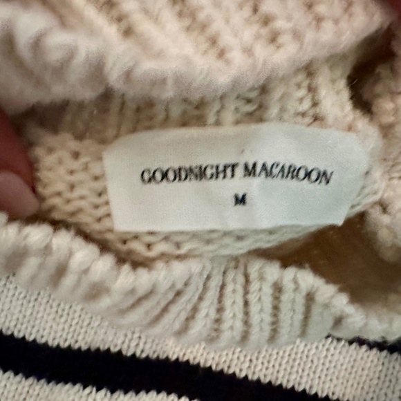 Goodnight Macaroon Stripe Mock Neck Sweater - Size M EUC - Picture 3 of 4